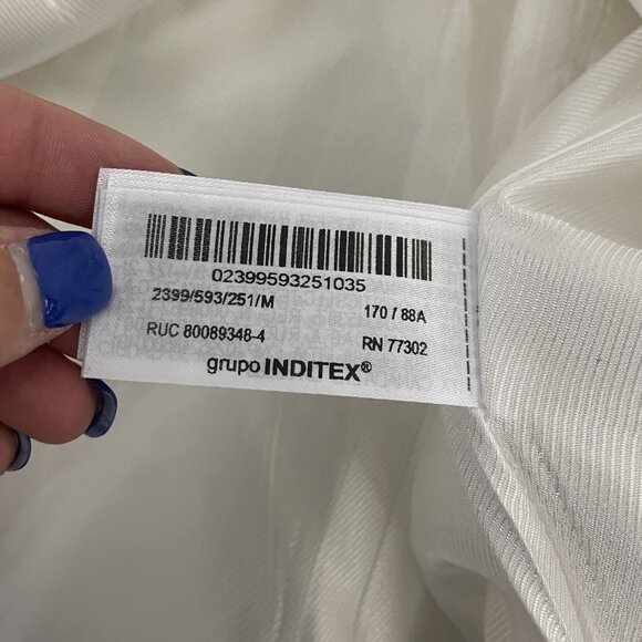 Zara Womens Blazer Suit Jacket M Medium Oyster White Gold Buttons 2399/593 NWT - Picture 8 of 16